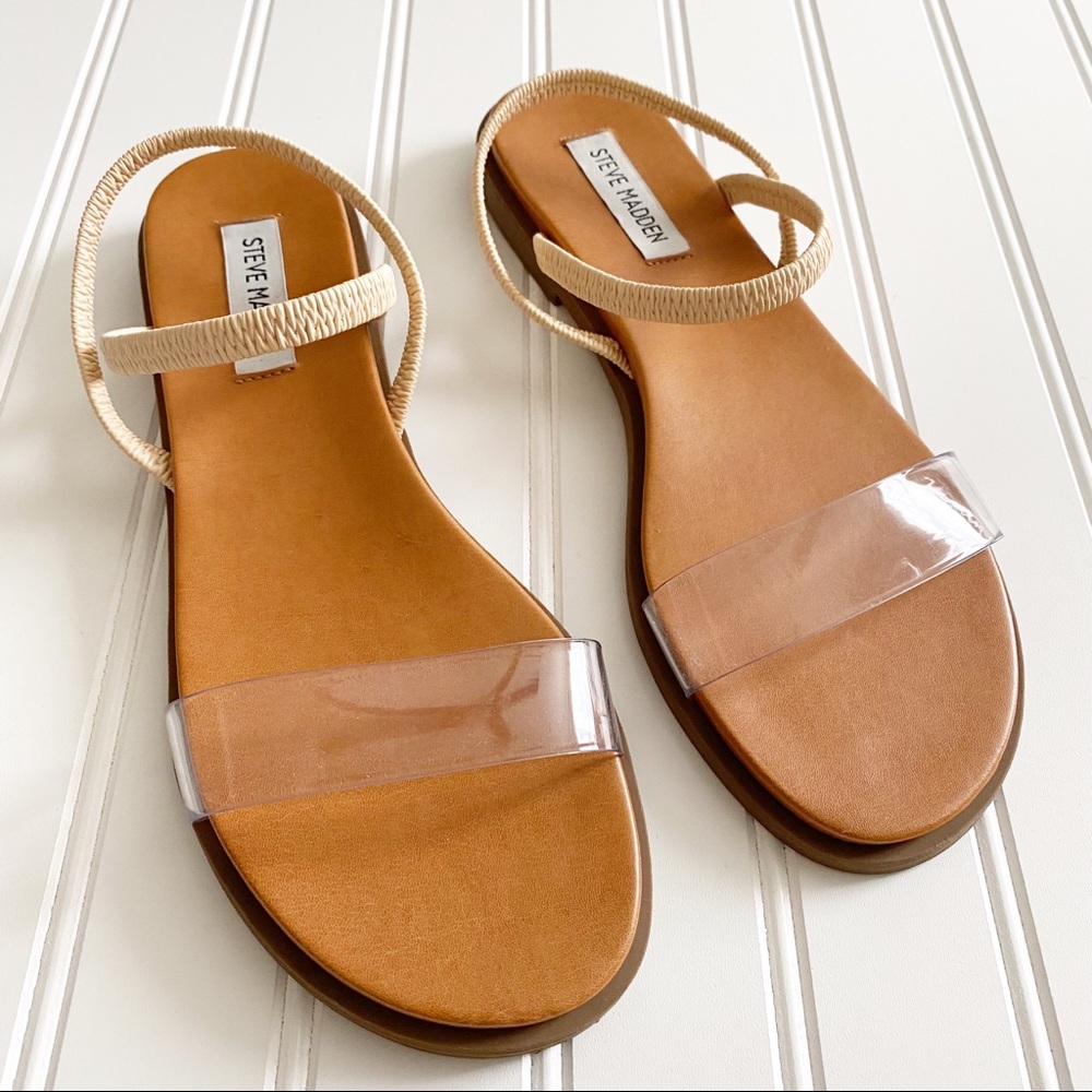 STEVE MADDEN ariaa ankle strap sandal clear size 8